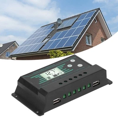 Solar Panel Regler Charge Controller PWM Dual USB LCD Display 30A 12V/24V F UB - Bild 1 von 4