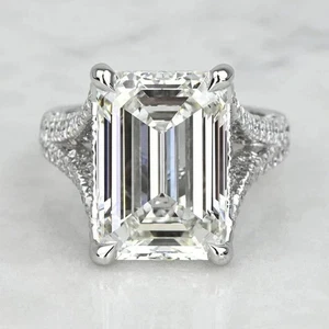 4.30 Ct Emerald Cut Lab Grown IGI Certified Diamond Engagement Ring 950 Platinum - Picture 1 of 8