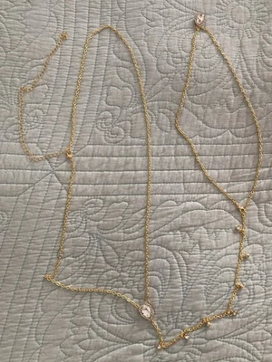 Cadena de cuerpo dorada para mujer - Cristal vientre cintura joyería festival playa Foto 1 de 3