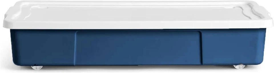 47L Underbed Storage Box With Wheels & Lid Multipurpose Nestable Utility Box - Image 1 of 1