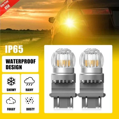 AUXITO Ámbar 3157 3156 LED DR Señal de giro Luz de estacionamiento Intermitente Bombillas de esquina 2U6 Foto 1 de 4