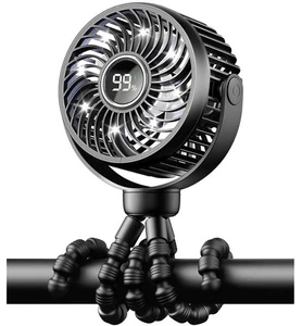 Bearwind Portable Stroller Fan 360° Rotation Rechargeable Battery Black - Picture 1 of 6