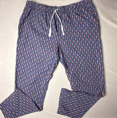 VINEYARD VINES Talla XL Azul Rojo Botón Mosca Cascanueces Navidad Pijama Salón Pantalón Foto 1 de 4