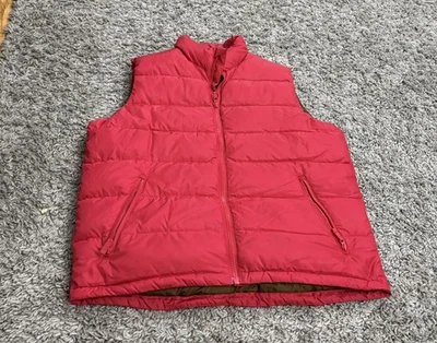 Men's lands end Red Full Zip Puffer Gilet Vest Waistcoat 80% Down Size UK L - Image 1 of 4