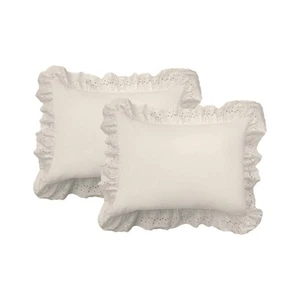 Ruffled Pillow Sham 2 Pack, Standard, Ivory - Picture 1 of 6