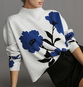 Anthropologie Maeve The Carys Pullover mit Stehkragen neu neu mit Etikett Größe 3X Blumenmuster - Bild 1 von 7