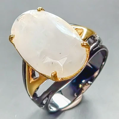 Ювелирные изделия подарок натуральный лунный камень кольцо 925 пробы размер 8 /R446647 - Изображение 1 из 4