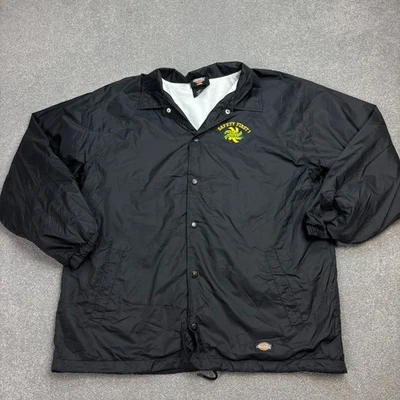 Dickies Jacket Adult Large Black Chore Work Wear Bomber Lined Coat Mens* - image 1 of 4