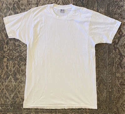 Camiseta True Vintage Puntada Única BVD Lisa Blanca En Blanco EE. UU. 80s Punk XL Funciona M Foto 1 de 4