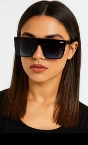 Quay Australia Nightfall 1212 Shield Occhiali da Sole Unisex Polarizzati Grigio/Blu  - Foto 1 di 9