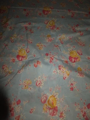 CORTINAS DE CERÁMICA GRANERO SABANA ROSA FLORAL AZUL SHABBY COUNTRY CHIC TRANSPARENTE EXCELENTE Foto 1 de 4