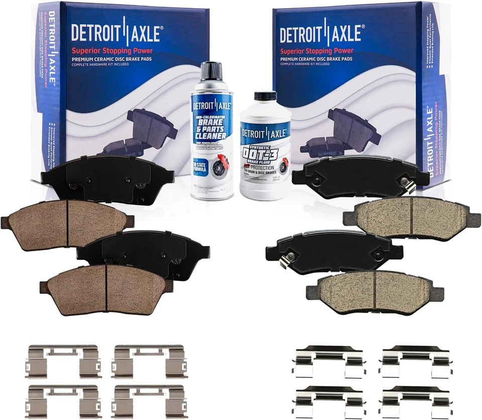 - Front & Rear Ceramic Brake Pads W/Hardware for Cadillac SRX Saab 9-4X - 6Pc Se - Image 1 of 1