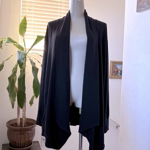 Cárdigan envolvente Athleta Pranayama Restaurar talla XL negro bolsillos agujeros para los pulgares MUY suave - Imagen 1 de 12