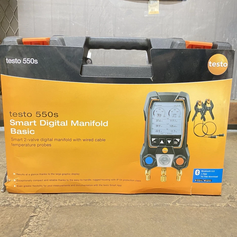 Colector digital inteligente Testo550s ¡Básico! Sondas en T con cable colector digital de 2 válvulas Foto 1 de 1