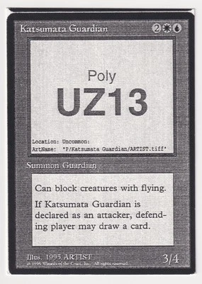 Katsumata Guardian (Harbor Guardian) LP Mirage Playtest Card 1995 WOTC MTG Magic - Image 1 of 2