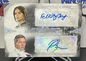Star Wars Masterwork Dual Auto FELICITY JONES JYN ERSO BEN MENDELSOHN KRENNIC /5 - Picture 1 of 4