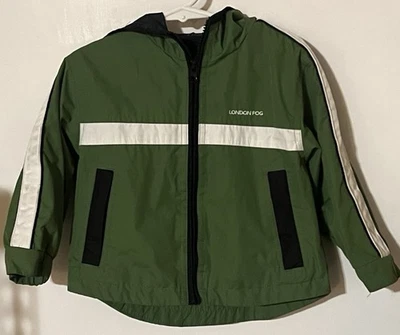Chaqueta de lluvia London Fog Boys talla 2T multicolor 100 % poliéster con cremallera con capucha Foto 1 de 4
