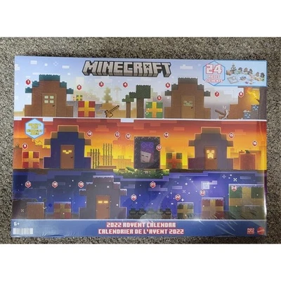 MINECRAFT 2022 Advent Calendar 24 Pieces Elements Pop Out & Play New Sealed - Image 1 of 4