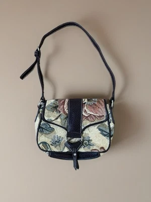 Mini Pequeño Monedero Tapiz Floral Mocha Cottagecore Y2K NY & Co De Colección Foto 1 de 4