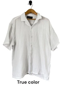 Abercrombie & Fitch 100% Cotton White Button Down Blouse Womens Size 2XL - Picture 1 of 6