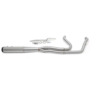 Touring Glide Brushed 2 into 1 Full Length Exhaust Pipe for Harley M8 2017-2023 - Picture 1 of 11