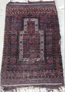 An Awesome Prayer Balooch Tribal Rug 2’9” X 4’1”