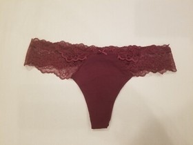 Victoria Secret DREAM ANGELS Lace Trim Thong Panty New With Tags Color: Kir