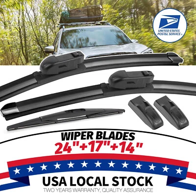 Juego de limpiaparabrisas delantero+trasero calidad OEM 24"+17"+14" para Subaru Forester 2010-2023 Foto 1 de 4