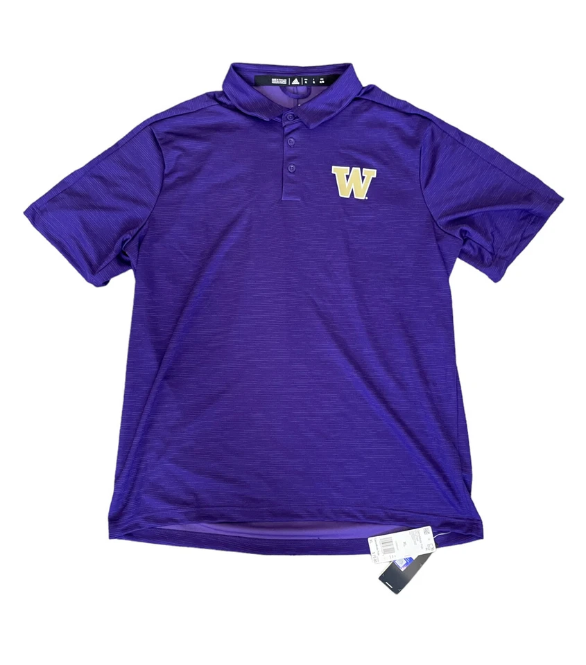 Adidas Washington Huskies GameMode Polo Shirt Purple Men's Size Medium EC2786