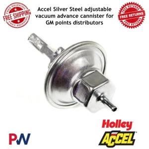 Accel Silver Steel adjustable vacuum advance cannister for GM points distributor - Picture 1 of 8