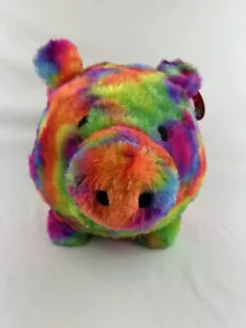 FAB NY Jumbo Piggy Bank peloso tinto neon multicolore completo di stopper B12 - Foto 1 di 7
