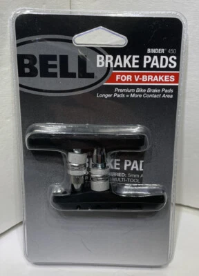 Bell Sports Bicicleta Premium V-Brake Pads Binder 450 Mountain/Touring Bikes Nuevo Foto 1 de 2
