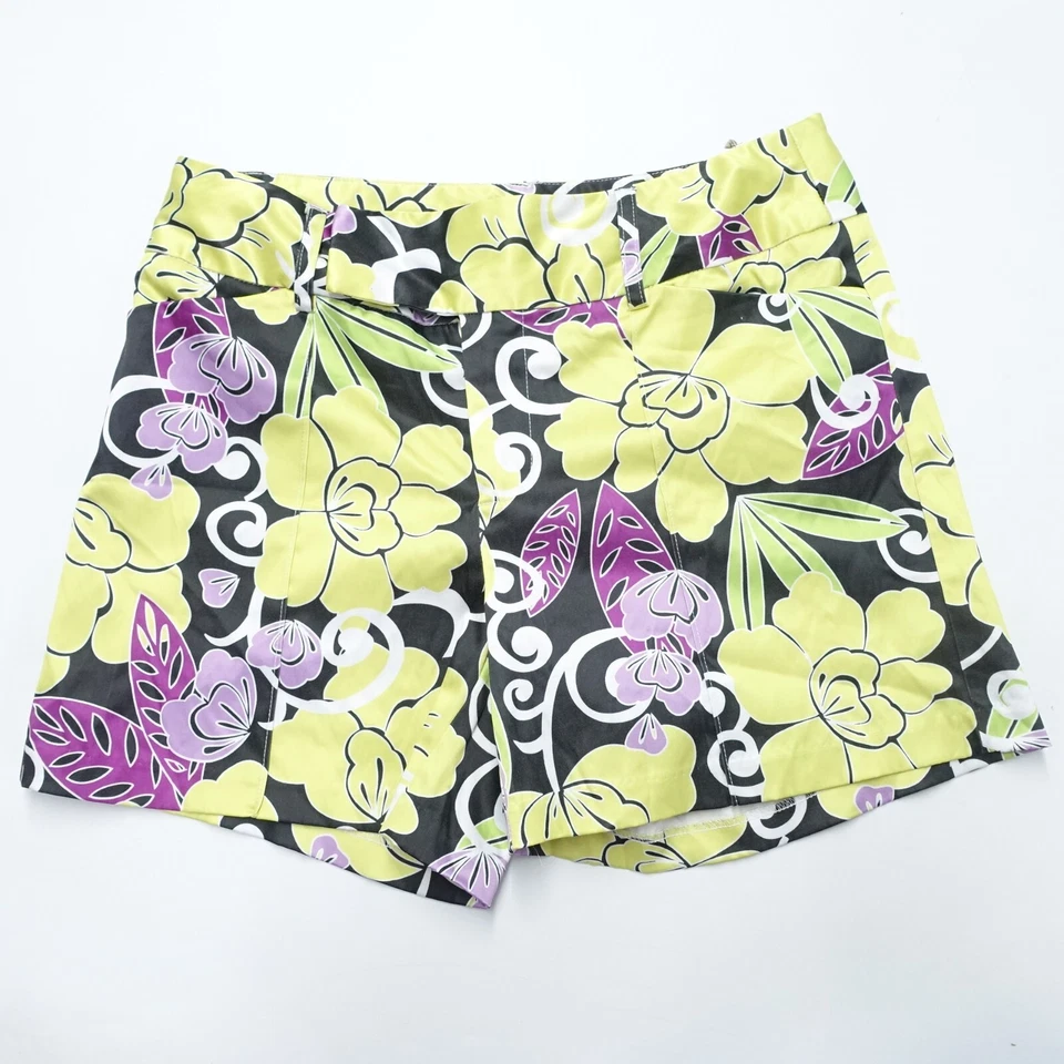 Pantalones Cortos Colección Diseño Platino Mujer 6 Negro Amarillo Floral Poliéster Elástico Foto 1 de 4