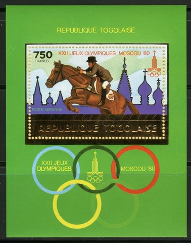 Togo Jo Horseriding Horse Games 80 Moscow Gold Foil Michel Blocks 156 A Perf Cover