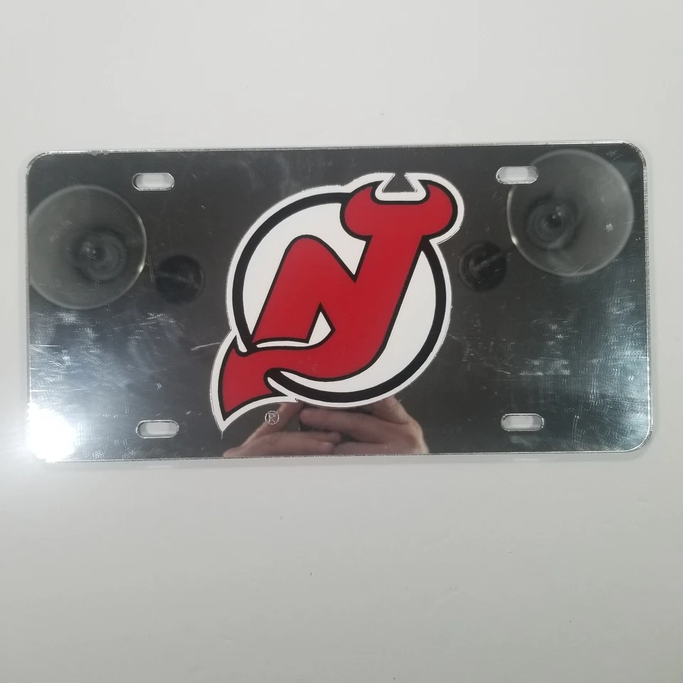 NHL New Jersey Devils Laser Art Work Collection License Plate Tag - Silver - Image 1 of 4