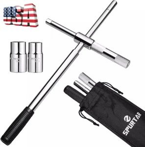 23" Universal Extended Lug Wrench, 4 Way Tire Iron Nut Wrench Set W/Socket - Picture 1 of 12
