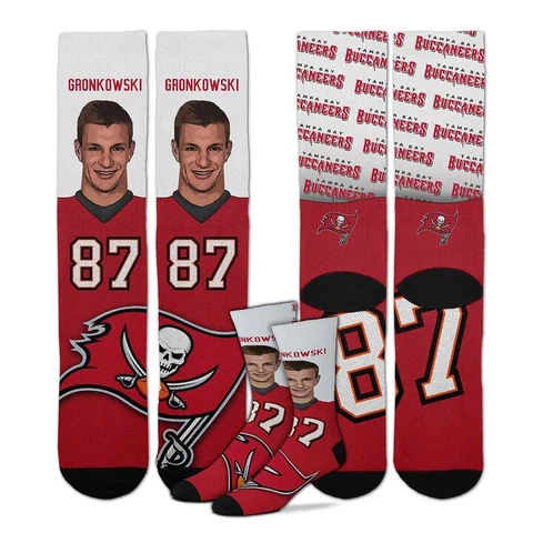 NEW! Rob Gronkowski Tampa Bay Buccaneers NFL Champ Large Crew Socks Fits 10-13 Cover