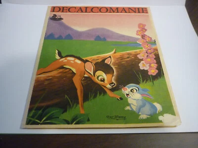 Planche Décalcomanie transfert BAMBI WALT DISNEY  - JESCO - 1967 TRES BON ETAT - Photo 1/4