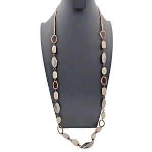 Cookie Lee Glass and Brass Long Chain Necklace   WO0672 - Picture 1 of 4