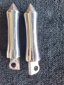 Pair Chrome Spike Footpeg Pegs Footrest Fit For Harley Motorcycle/RIGID CHOPPER - Picture 1 of 11