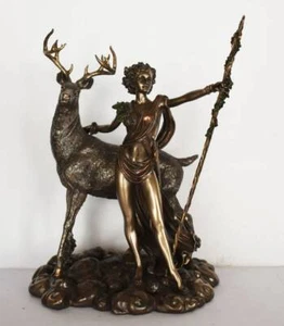 Artemis Diana - Göttin der Jagd, Wildnis, Mond - Kaltguss Bronzeharz - Bild 1 von 6