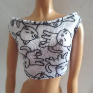 NEU! 2021 Barbie Extra Deluxe schulterfreie Puppe Kätzchen Top ~ Fashionista Kleidung - Bild 1 von 4