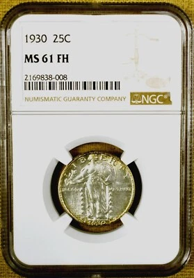 1930 NGC MS61 FH Standing Liberty Quarter - Image 1 of 2
