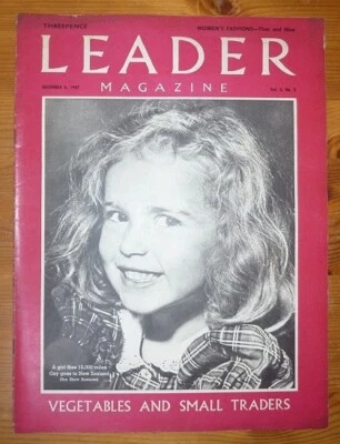 LEADER MAGAZINE Vol 5 No 5 6TH DEC 1947 A GIRL FLIES 13,000 MILES COVER - Image 1 of 4