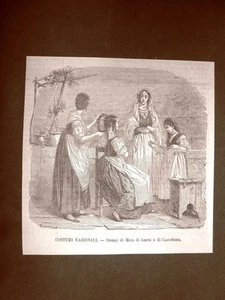 Moda e costume Donne di Mola di Gaeta e di Castellone nel 1866 - Picture 1 of 1