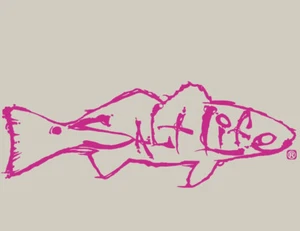 SALT LIFE SIGNATURE RED FISH Pink medium DECAL SA886 new - Picture 1 of 1