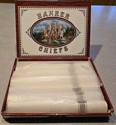 Caja de cigarros vintage Ashear Hanker Chiefs 35 % algodón/65 % poliéster, juego completo  Foto 1 de 4