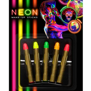Bunte Schminke - 5er Set - Schwarzlicht Schminkset UV Make Up Stifte Karneval - Bild 1 von 1