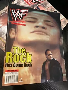 WWF WWE Magazine SEPTEMBER 2001 The Rock + Poster - Foto 1 di 3