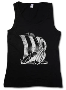 WIKINGSCHIFF V DAMEN TANKTOP Runen Wikinger Nordmänner Drachenboot Odin Thor Loki - Bild 1 von 1